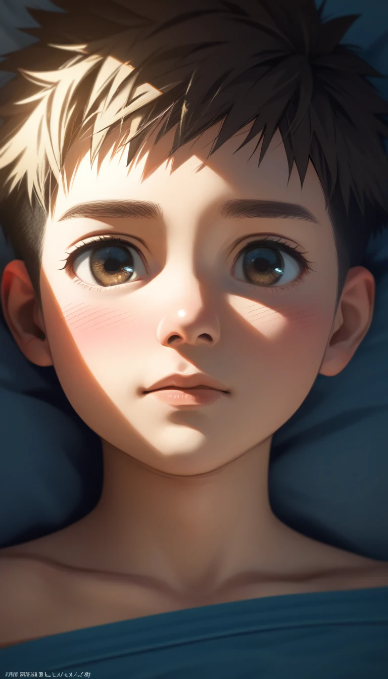 a handsome cute kiid little young boy 5yr,SHOTA,delicious expression,blush,messy short hair,brown hair,from front,in backyard,shota face,naked,fullbody,hd,4k,8k,dynamics lighting,perfect lighting,realistic,16k,hd lighting,realistic lighting,perfect shadows,realistic shadows,super realistic,hyper realistic,perfect face