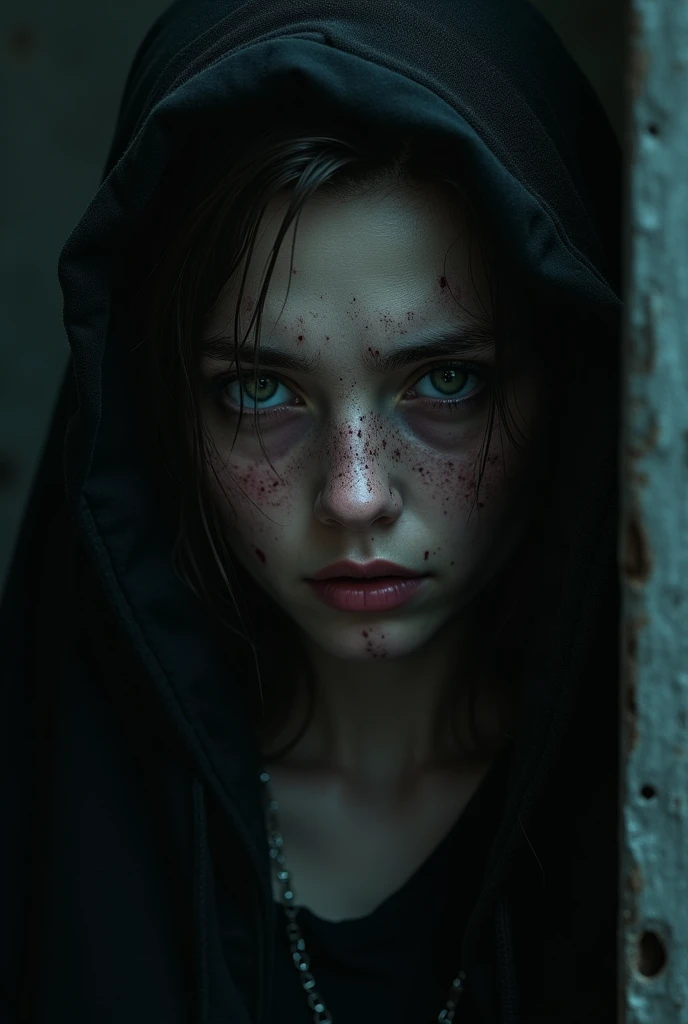 ((beste-Qualit)), ((tmasterpiece)), ((Realistic)), Ultra-detailed, A girl, Based on materials "Flickering in the dark", (artist Gouveyz) —Q 4
