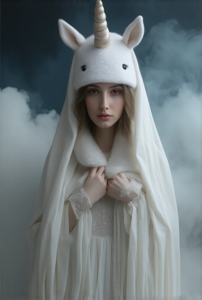 Virgin Mary, surrealisra ,  unicorn hat