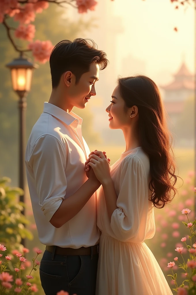 highres,realistic,beautiful detailed girl,gifts herself on her boyfriend's birthday,lovingly detailed eyes,long flowing hair,perfectly applied makeup,stylish outfit,garden setting,soft sunlight streaming through the trees,colorful flowers,handcrafted birthday gift,joyful expression,heartfelt happiness,magical atmosphere,emotional moment,vibrant colors,romantic lighting,photorealistic portrait,stunning visual composition,bokeh effect,professional artwork,nsfw
