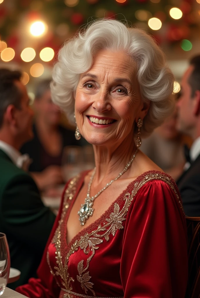 Sensually dressed elderly woman