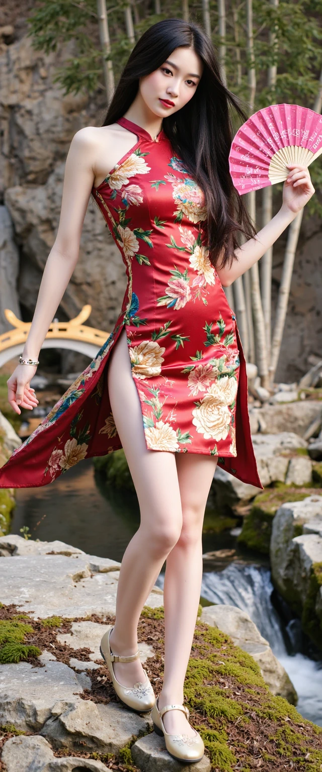 masterpiece,ultra highres,ultra detailed,best quality,
1girl,leggy,slim,gradient hair,<lora:~Q?-st xuer Shampoo:0.8>,qipao,full body,Wasteland Punk,