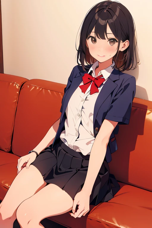 (Idol Master), (highest quality, 8k, masterpiece, Very detailed:1.4), (Lens flare, Particles of light, Shine), Big Breasts, smile, Open your mouth, masterpiece, highest quality, Very detailed, High resolution, Very detailedなCG, masterpiece, Official Art, Cowboy Shot, 1 boy, Heterosexual, Navy Blue Blazer, Check skirt, Light blue skirt, Short skirt, White panties, ((Browsing Caution)), Perfect body, (Spread your legs),Please stretch your legs and rest........................., Sleep on your back, (Embarrassing:1.1), (blush:1.2), (orgasm:1.2), Open your mouth, charm, (shout:1.1), (Move a row:1.1), Sweat, Heavy breathing, Expansion Division, penis, Sex, Sex with men, night, On the sofa, pillow