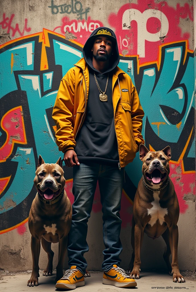 A vectorized street art mural of a man and his loyal dog