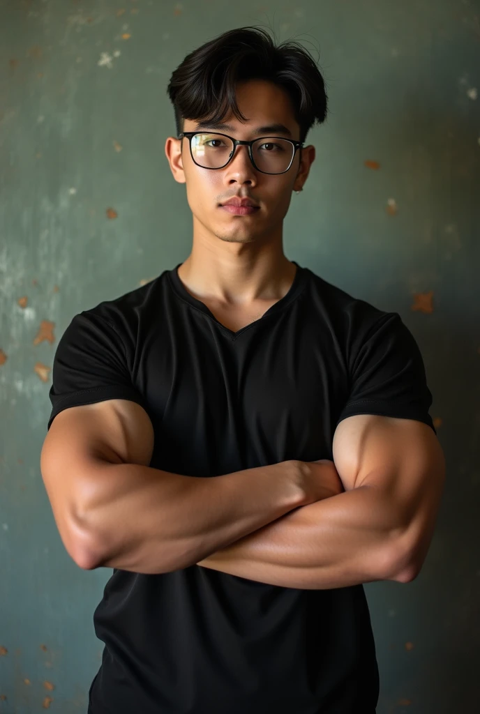 best quality, masterpiece, 8K, HD, masculine, 30 year-old korean gentleman, muscular, nerdy look, glasses, shirtless, big bulge, golden ratio, wear a tie,sexy, god rays, sharp focus, perfection, no watermark,wearing no underwear, sexy, Masculine and handsome, muscular, Beautiful muscles, hairy body,Full body sweat, lewd face, firm chest, sexual, provocative, lustful, accessories include a luxury wristwatch, looking at the viewer, muscle veins, lightly tanned skin, drooling, slimy, sticking out tongue, wanting to show off chest