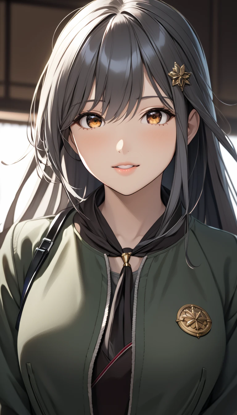 masterpiece, high resolution, Haruna-Kancolle, looking at me, high resolution face, (high resolution eyes)
