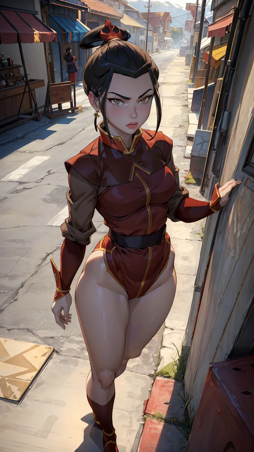 1girl, solo, shadowheart, black hair, braided ponytail, green eyes, scar on face, circlet, looking at viewer, futuristic bodysuit, wide hips,
score_9, score_8_up, score_7_up, score_6_up, source_anime, masterpiece, highres, best quality, outside, city, night,
<lora:ShadowHeartXL:1>