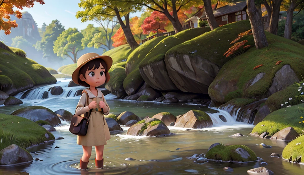 A of about 5 years oldl swimming,Cmini sence,ultra realistic lighting,Ultra-realistic skin texture,Ultra-realistic natural light,Defocused,Little straw hat,Ultra-realistic waves,Ultra-realistic stream,By the creek,light particules,Warm sunshine,dampness,exterior,great outdoors,happy laugh,Perfect big eyes,Ultra-realistic hair,Ray traching,8K,Loose hair,Ultra-realistic CG,tmasterpiece