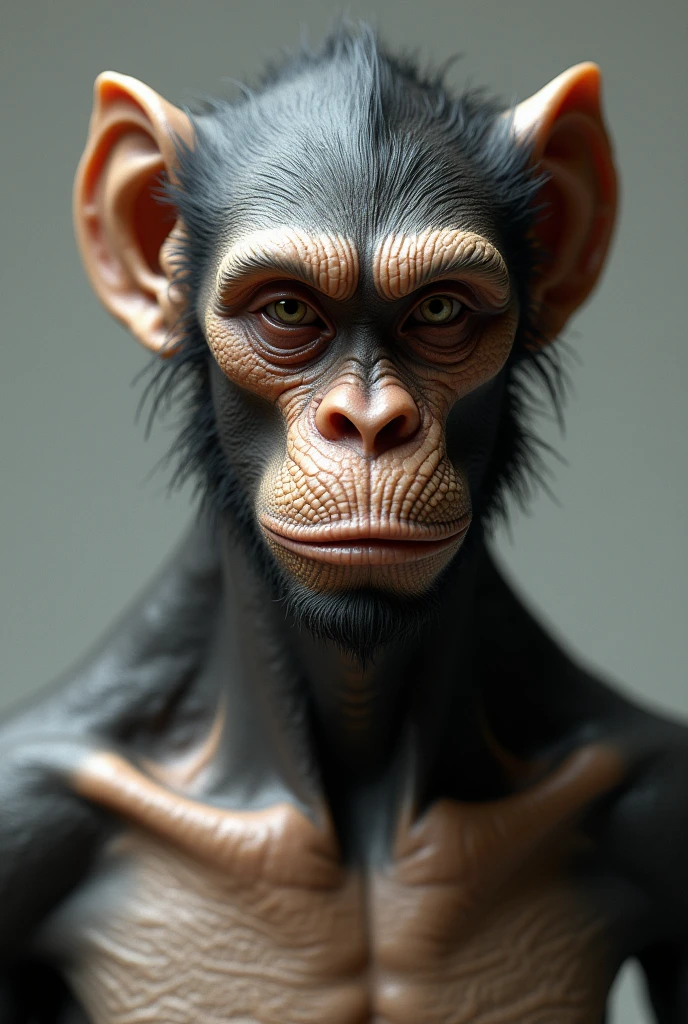 Chimpanzee with eyelashes and a tight blouse