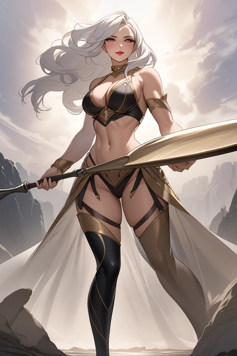 Hot Sexy Girl wear Gold Bikini Armor with Midus Aura, Full Body --auto --s2