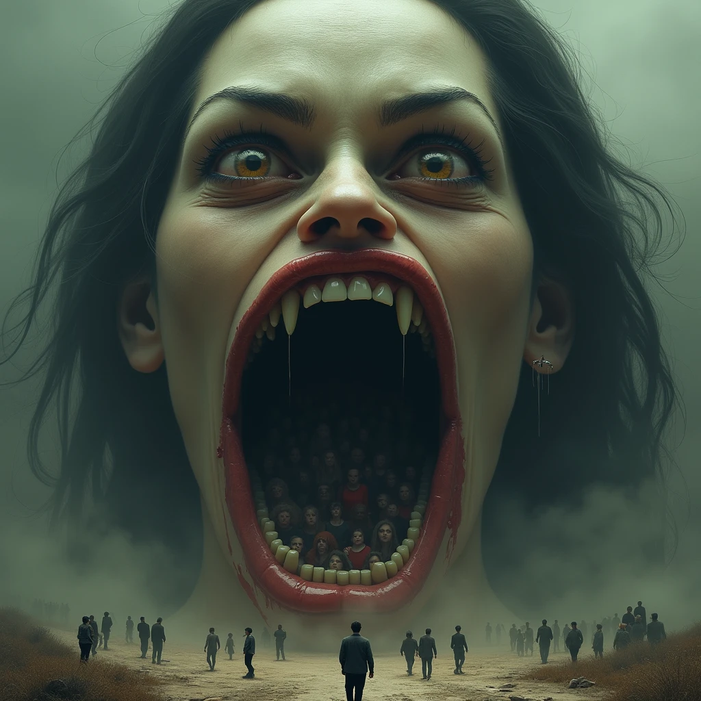 arafed woman in a red dress surrounded by a large group of zombies, horde of zombies, zombie everywhere, zombie horde, zombies attack, desolate with zombies, zombie's, zombies, beautiful zombie, horror fantasy art, violent zombie dance, horror surreal art, towering giant made of zombies, zombies apocalipsis, hauntingly beautiful zombie