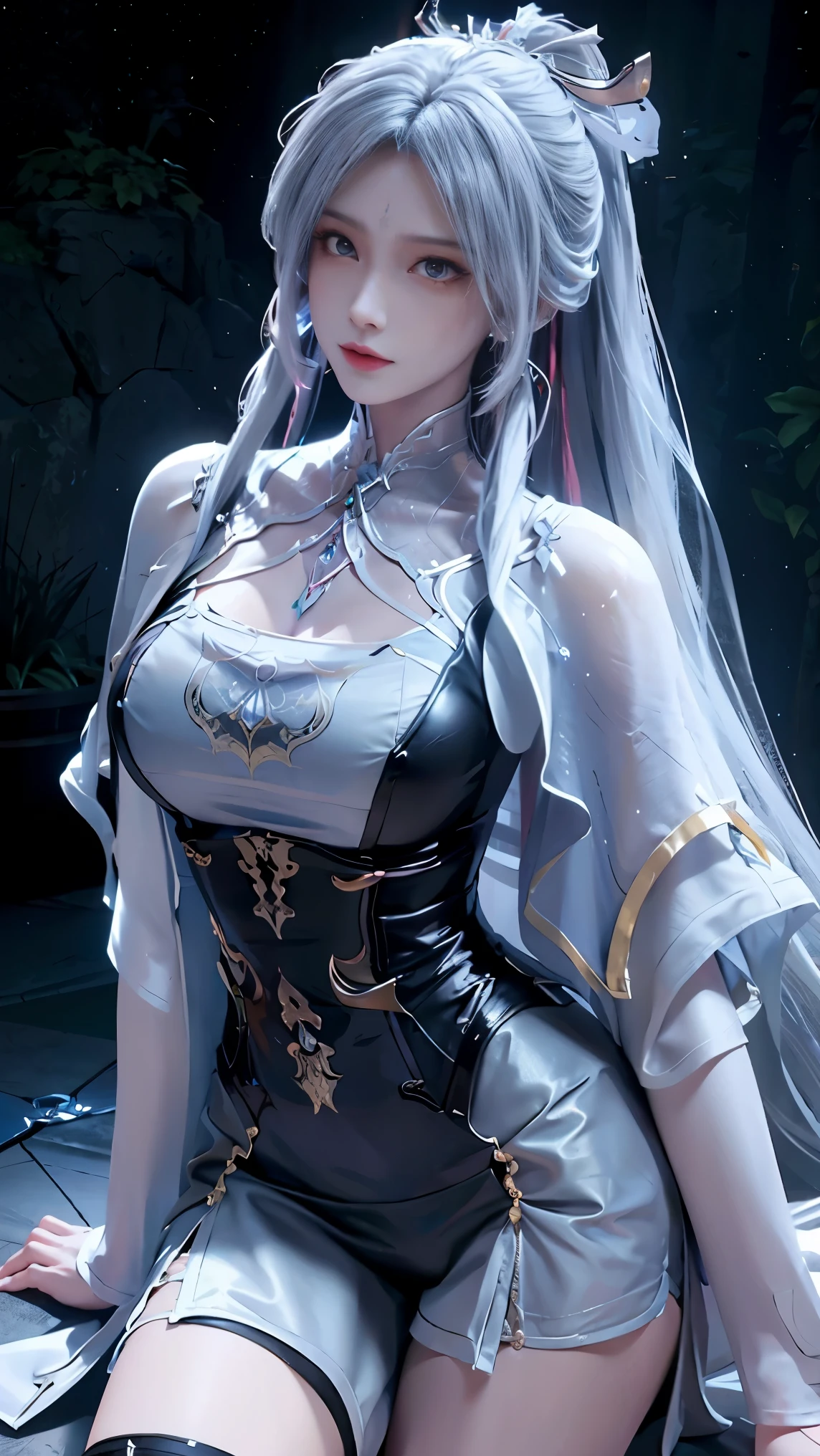 a white hair、Close-up of Miss wearing white mask, Beautiful character painting, Gu Weiss, Gurwitz-style artwork, White-haired god, author：Yang Jie, Epic and beautiful character art, Stunning character art, author：Fan Qi, by Wuzhun Shifan, pixiv Art Street Guviz, Single ponytail, insult, High Ponytail, Tall and big, Long legs, (Sleeveless lace shirt), (shorts), (Striped )), ((Striped )), Walk, Elegant, dignified, Miss, Beautiful curves, sweet smile, Strong sense of detail and layering, Rich and colorful color, Has a unique texture, rich and colorful, color, Vivid, Design Art, 16k, Very detailed, {{illustration}}, {Extremely refined}, {Exquisite surface treatment}, Very detailed, Delicate and shining eyes, {{Light}}, Extreme light effect, Model: Realism, CFG size: 12, Laura: Bright texture (1.35), high quality, masterpiece, Exquisite facial features, Delicate hair depiction, Detailed depiction of the eyes, masterpiece, best quality, Light line tracing, Extremely detailed CG unified 8k wallpaper, masterpiece, best quality, (1 girl), Perfect Miss Body, (((Skinny white T-shirt))), beautiful eyes, (Delicate face), Black short hair, Tie your hair up, Light blue hairpin, Black silk frame glasses, in class, (White skin), (Optimal Lighting), (Super intricate details), 4K Unified, (Very detailed CG), Showing off her white legs, , Hot Pants, shorts,Sexy Long Legs, Thin waist, Sweat is running down my waist, Showing belly, Extremely detailed depiction, Pink Hair, Asymmetrical bangs, Transparent clothes, Hands on thighs, Move your eyes away, 8k resolution, Raise an eyebrow, Shiny hair, flower head, wristband,  bandana，Leather sexy pose, simple grey background, Crawl to the audience, kitten pose, Get on all fours,