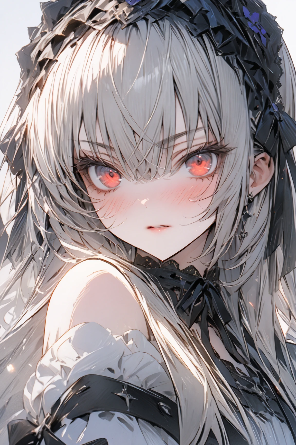 ((((masterpiece)))), ((((Best Quality)))), High resolution,4K,8k,,ローゼンメイデン,suigintou,fine grain,Detailed face,action、so beautiful、Beautiful Skin、Beautiful and detailed eyes、