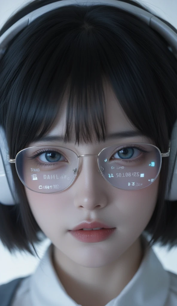 In this live-action, ultra-realistic image, a beautiful Japanese girl is captured listening to music with futuristic headphones. Her black hair is styled in a short bob, adding to her youthful and trendy appearance. She wears a uniform that complements her overall look, blending traditional and modern elements seamlessly.
The focal point of the image is the girl's glasses, on which lyrics and song information are projected, creating a dynamic and immersive experience. This projection adds a layer of depth to the image, suggesting a blend of technology and personal enjoyment. The girl's expression is one of deep concentration and relaxation, as she loses herself in the music.
The setting of the image is simple yet effective, with the focus solely on the girl and her interaction with the technology. This creates a powerful visual statement about the intersection of technology, youth culture, and personal escape. The image is both a celebration of modern technology and a poignant reminder of the solace and joy that music can bring in a fast-paced, technological world.