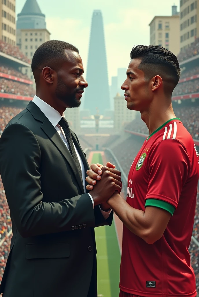 Ronaldo with Italian pm in taj mahal