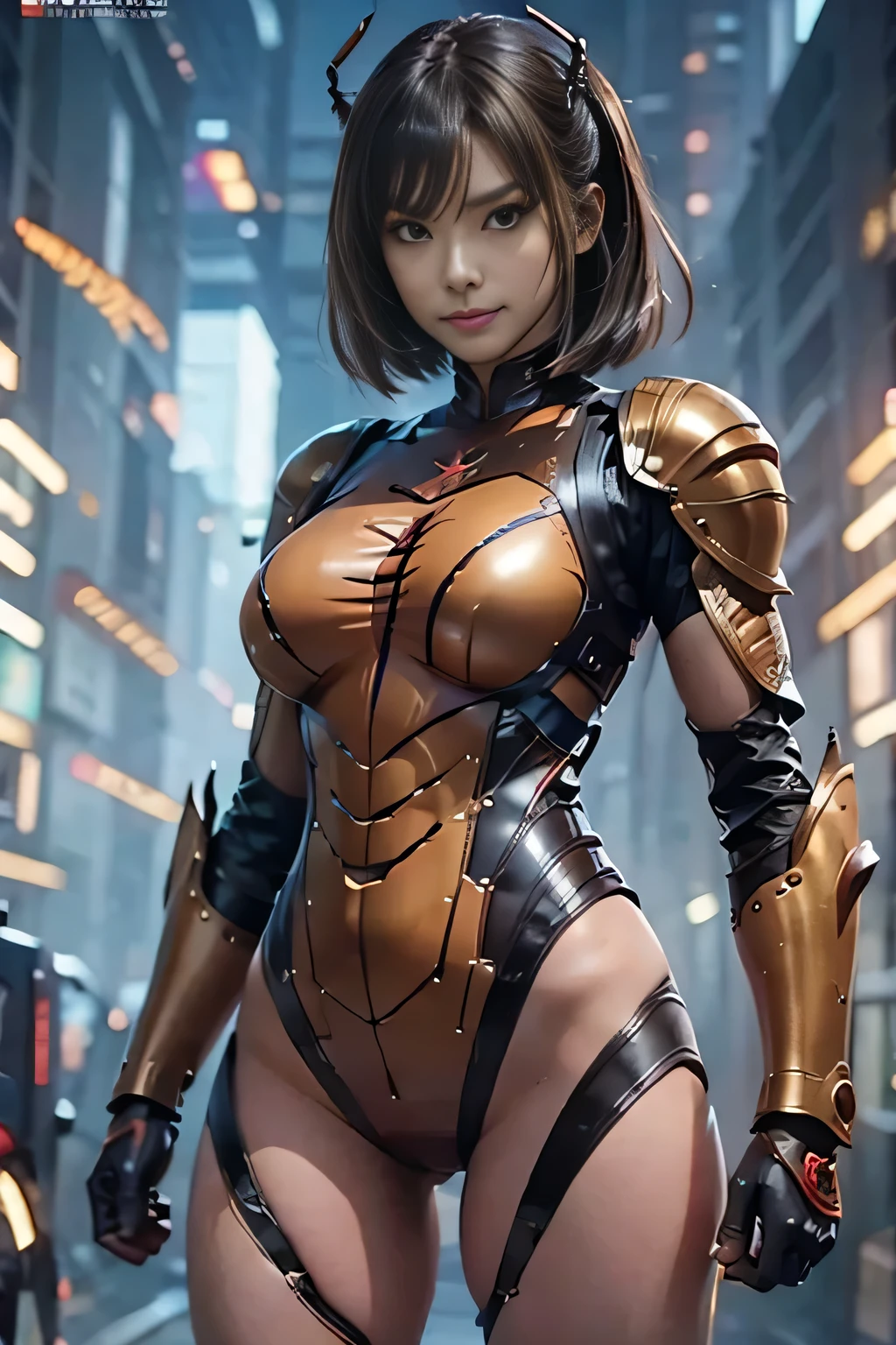 (high resolution,masterpiece,best quality,extremely detailed CG, anime, official art:1.4), realistic, photo, amazing fine details, all intricate, gloss and shiny,awesome many layers, 8k wall paper, 3d, sketch, kawaii, illustration,( solo:1.4), perfect female proportion,villainess, (fusion of dark brown cockroach and lady:1.4), (brown cockroach form lady:1.2), (brown cockroach lady:1.2), (fusion:1.2), (solo:1.4), (evil smile:1.2), muscular, abs, (cockroach brown exoskeleton bio insect suit:1.4), (cockroach brown exoskeleton bio insect armor:1.2), (brown transparency cockroach wing:1.4), (brown cockroach antennae:1.3),