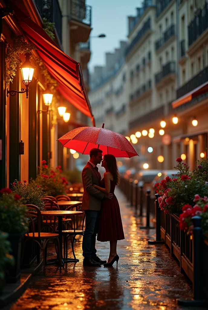 Par une nuit tranquille et tardive, Les rues sont bruyantes，Lined with bright restaurants and hotels. Modern street lights project soft light on rainy days, Create a good atmosphere. Pedestrians hurry to hold umbrellas, A few gentlemen wearing hats calmly crossed the street. Une voiture de sport rouge, Like a bat spreading its wings, Stop at the hotel entrance, Comme si elle accueillait des personnes importantes，(Highly detailed CG unity 16k wallpaper:1.1), (Assouvir la force: 1.45), (tmasterpiece:1.37), (colourfull:1.2)