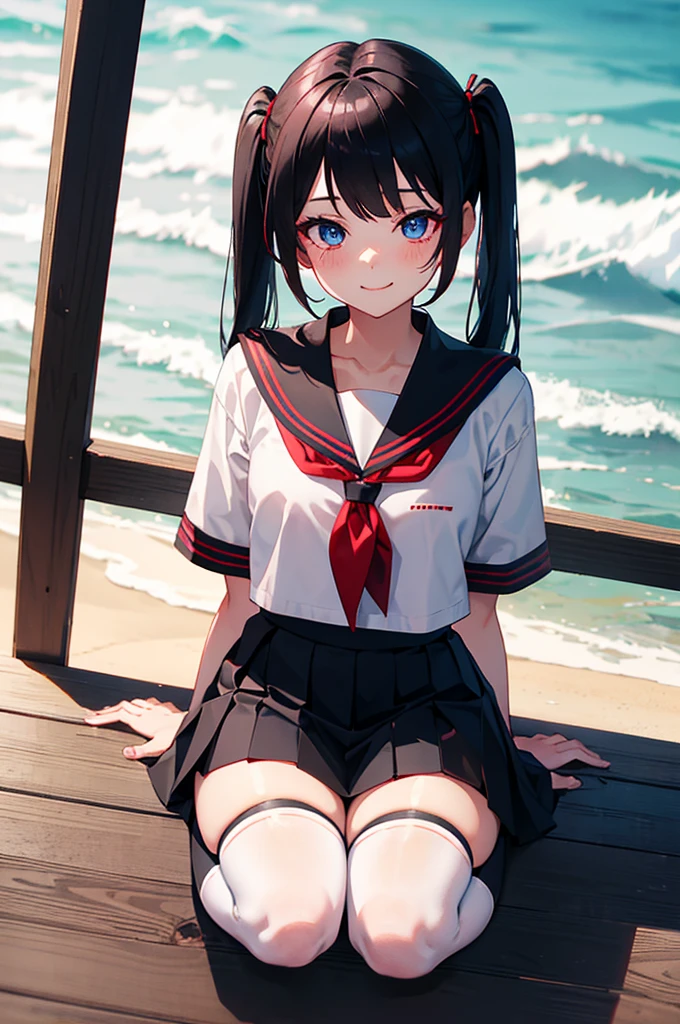 Girl with long black hair (Short sleeve sailor suit) backroom japanese student