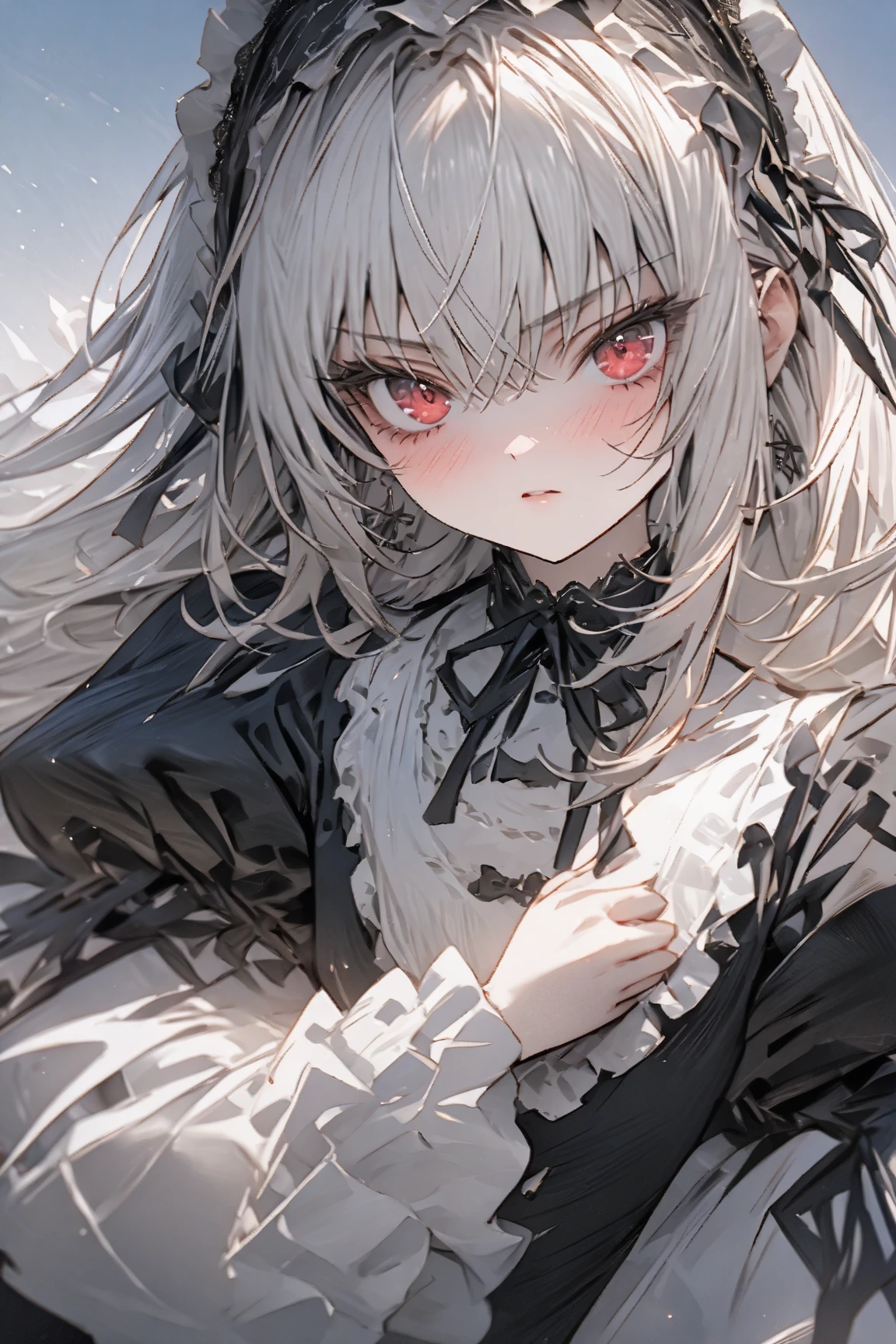 ((((masterpiece)))), ((((Best Quality)))), whole body,High resolution,4K,8k,, Rozen Maiden,suigintou,fine grain,Detailed face,action、戦っている,so beautiful、Beautiful Skin、Beautiful and detailed eyes、