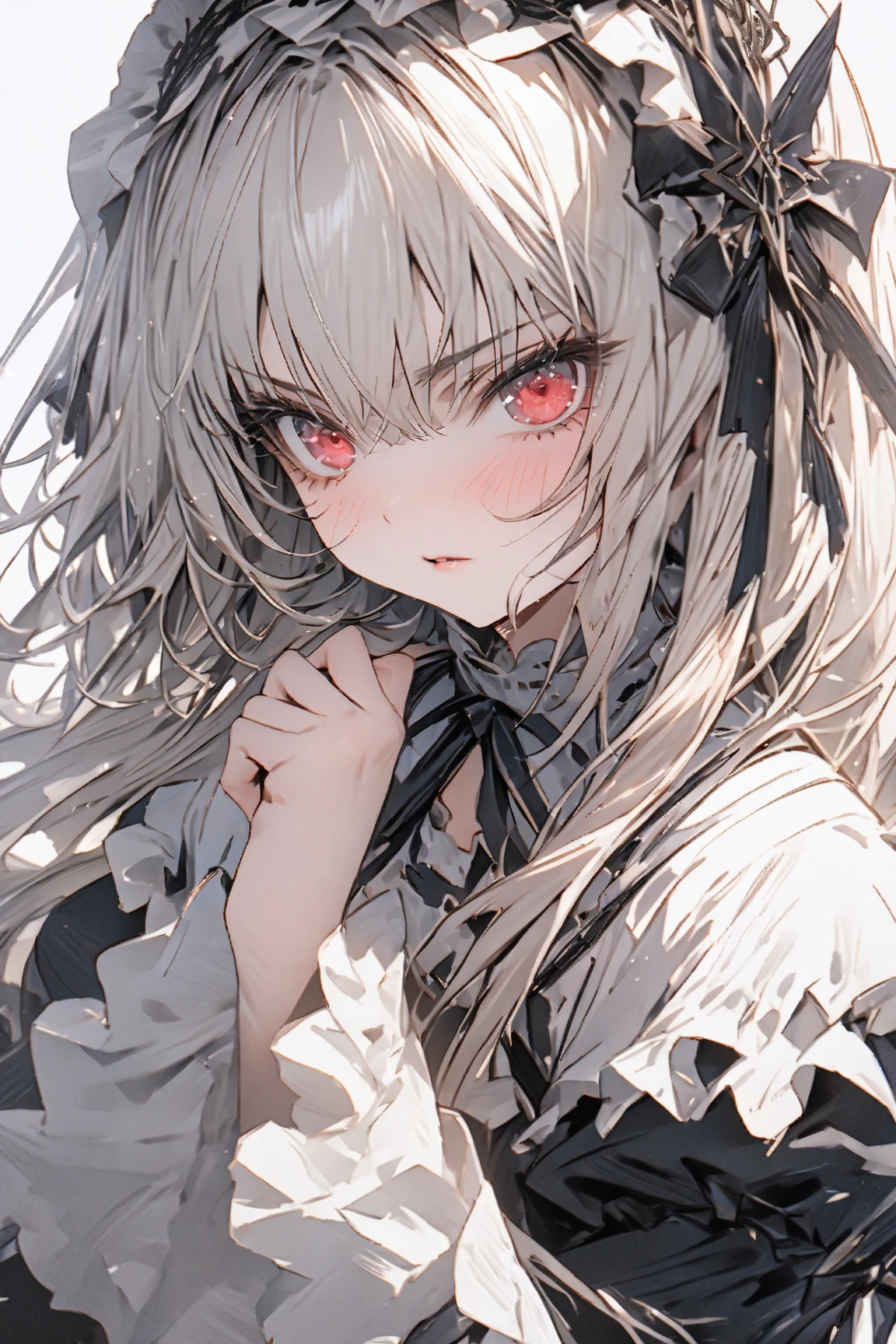 ((((masterpiece)))), ((((Best Quality)))), whole body,High resolution,4K,8k,, Rozen Maiden,suigintou,fine grain,Detailed face,action、戦っている,so beautiful、Beautiful Skin、Beautiful and detailed eyes、