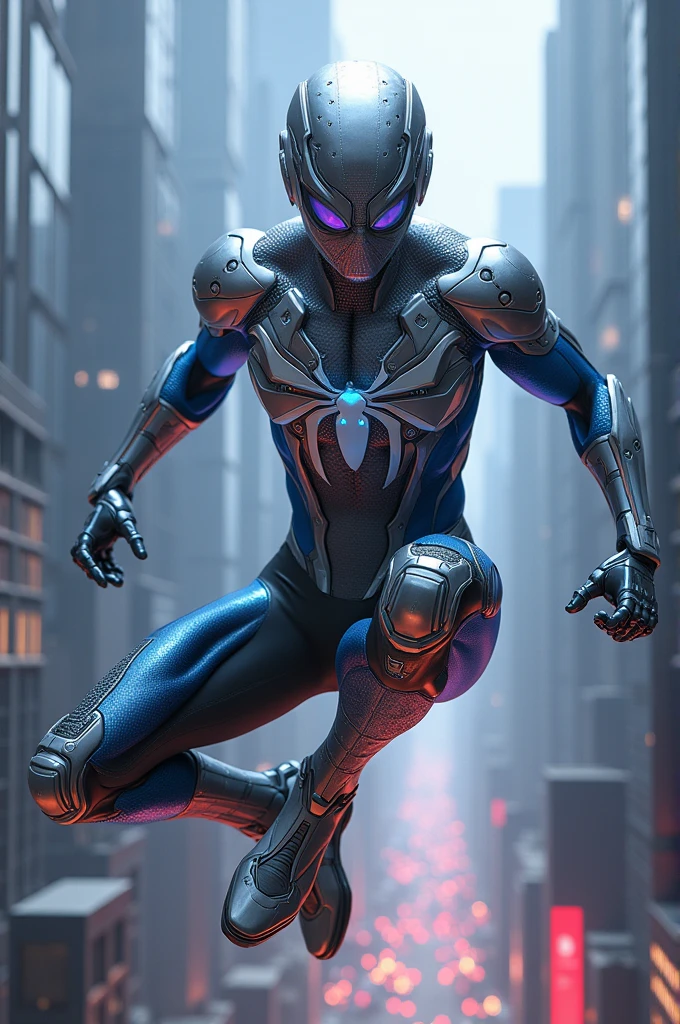 cinematic photo a womanin a purple and grey armor wears a mask, sitting on the ground, cyberpunk background<lora:Mark49-1024:0.9> . 35mm photograph, film, bokeh, professional, 4k, highly detailed