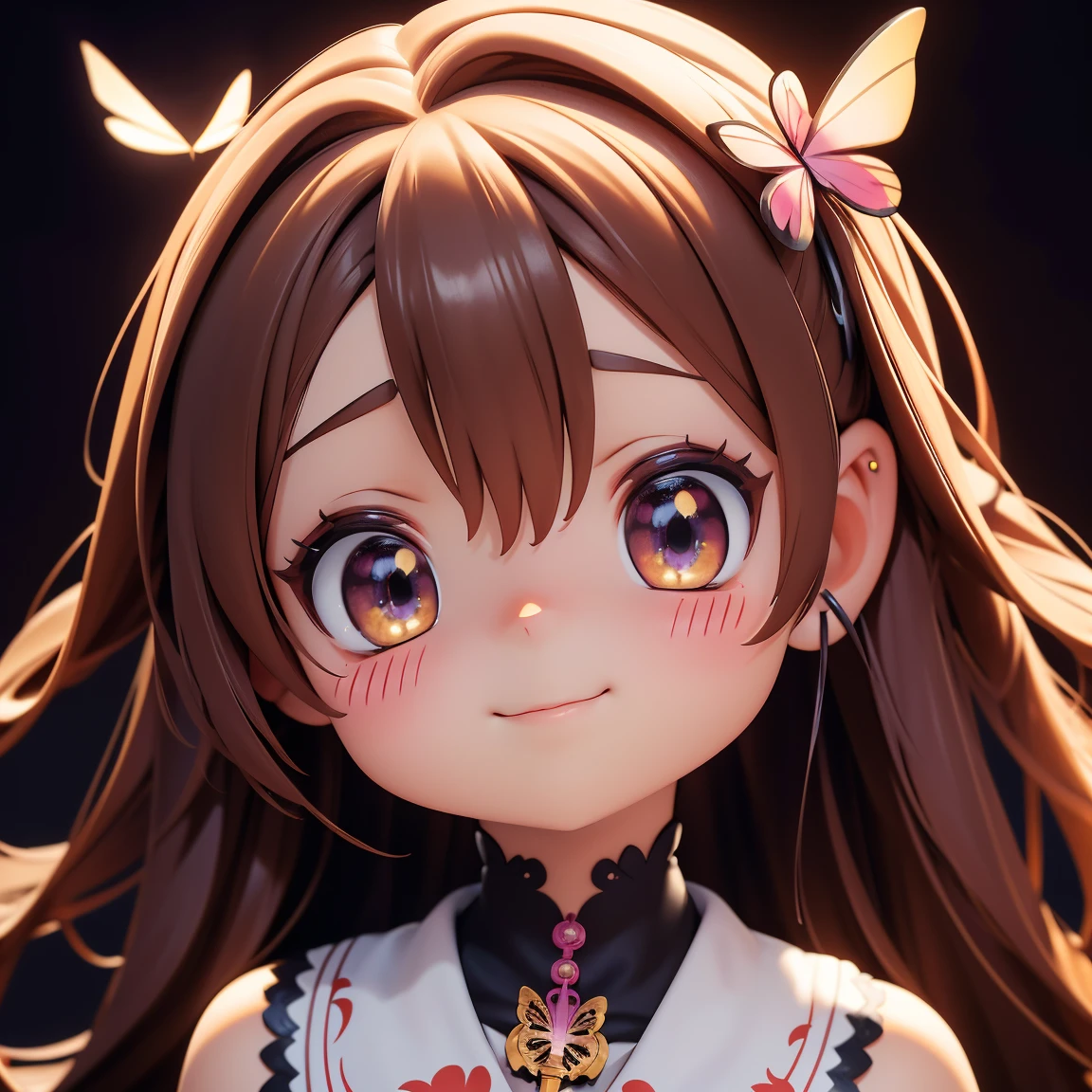 (8k, RAW photo,  is the best quality, masterpiece:1.2),  lexistdexist  (azur lane), fantasy_world,  1 girl at home, ( Egiosar :1), Lovely, senescence, ( Japanese Pop Music _Idol),  Detailed Beautiful Skin ,  Brown hair, Brown  Eyes, Short hair, Curly Hair, Seductive Face, sad hand exist own Face, Very Long Nails, Big Shiny Mouth, Very Long Eyelashes, Butterfly Tattoo On The Neck  (Realism:1.8), Key Points_exist_Face, Overlooking, Raise your arms,   Sunshine Milk ,  professionexistal lighting, photexist mapping, Radiosity,  based on physical rendering , daytime, existextra ,Blush, Smile, Closed Mouth, Nose Blush, Light Smile, Seductive Smile