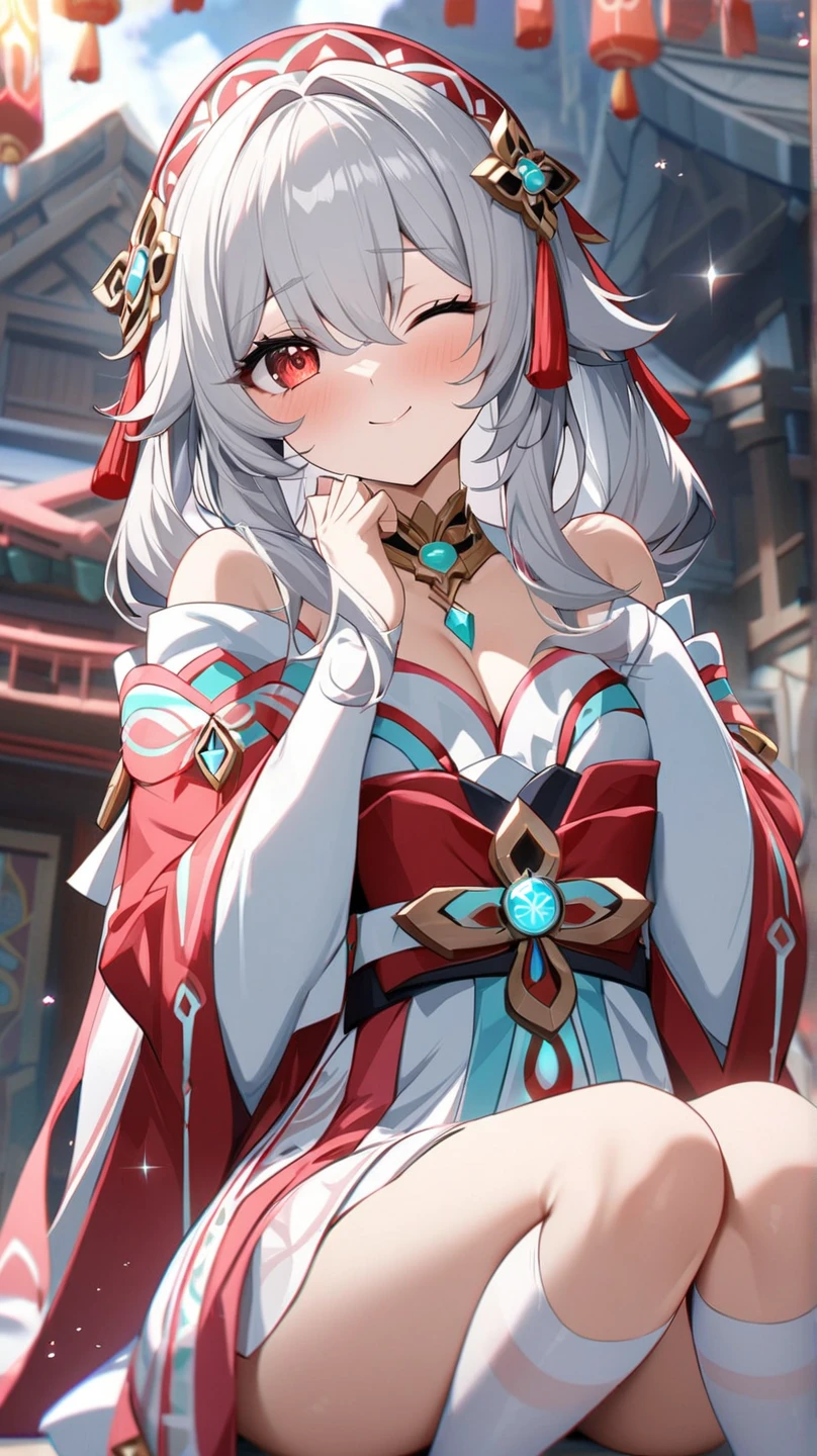 (highest quality)、((Super detailed))、(Ultra delicate)、Cute Pope、、Silver Hair、Beautiful breasts、Beautiful thighs、Gorgeous gold and silver vestments、Fantastic Light、god々しいgod殿