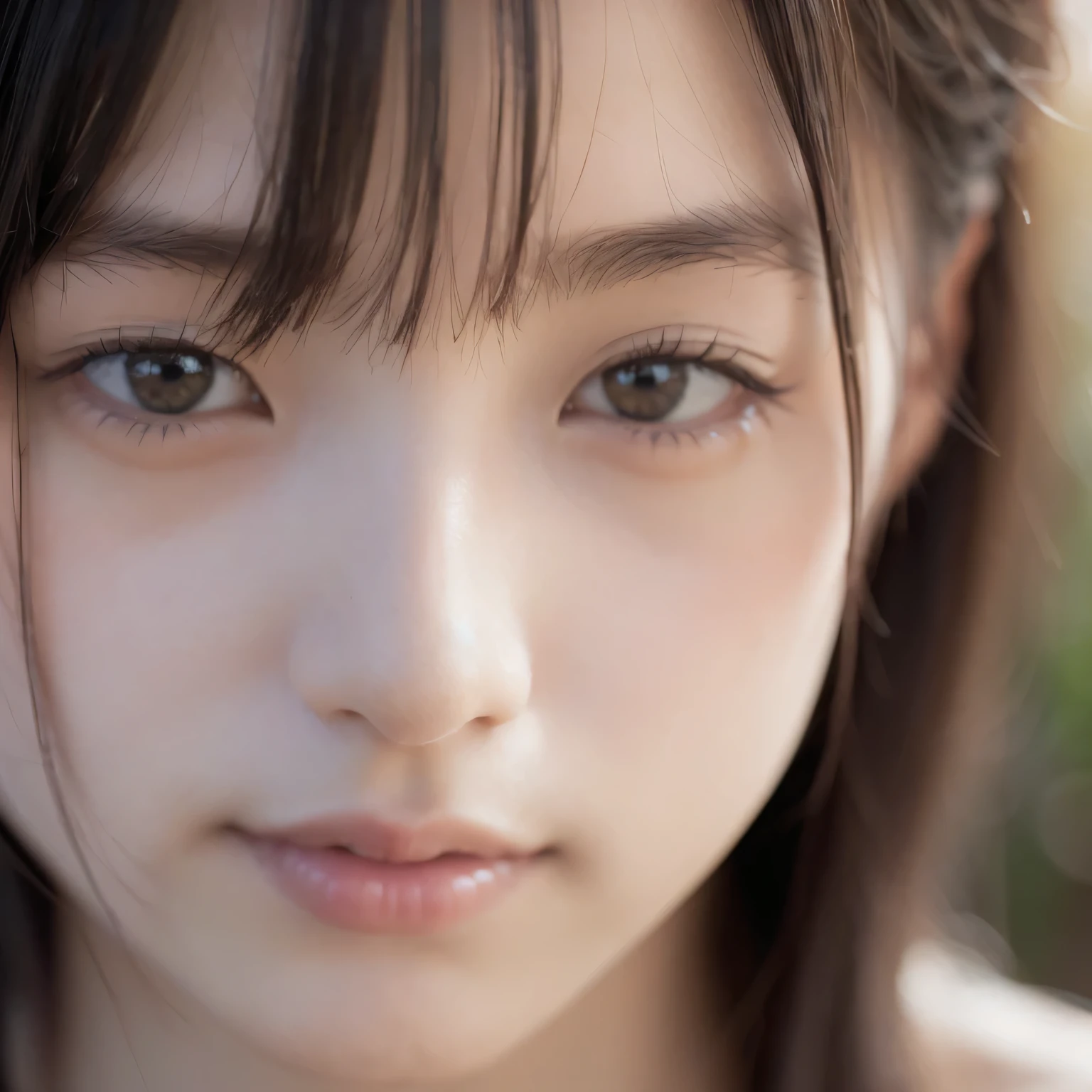 A cute Japanese woman in a drizzle , ( elegant ,  beautiful face), (((Completely naked))), ((( face close-up))),Forest Moss,, ( short hair), (( detailed肌,  skin texture)),  more, ( detailed,  Details,  high detail),  ray tracing, Underground Scattered, ( against a fantasy underworld), Soft diffused light,  stylish ,  on ne (Weather in Oliver),  Sharp Focus Bokeh , ( Photo-realistic quality :1.4)