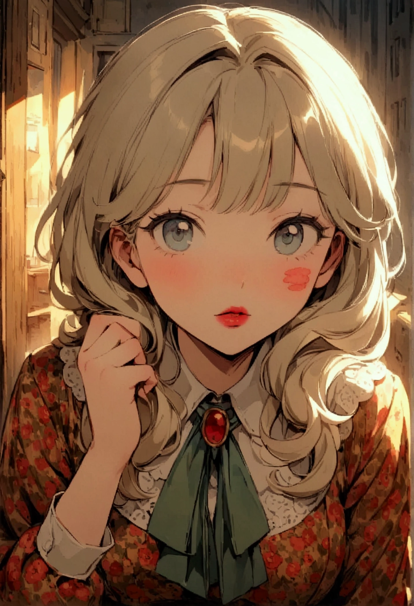 table top, highest quality, very delicate and beautiful girl,very delicate and beautiful, world masterpiece theater, Super detailed, very detailed, highest quality, blonde hair, High resolution, very detailed,1 girl, highest quality, shape, looking at the viewer, Material, canvas, Oil, genuineistic, realist ,genuine,