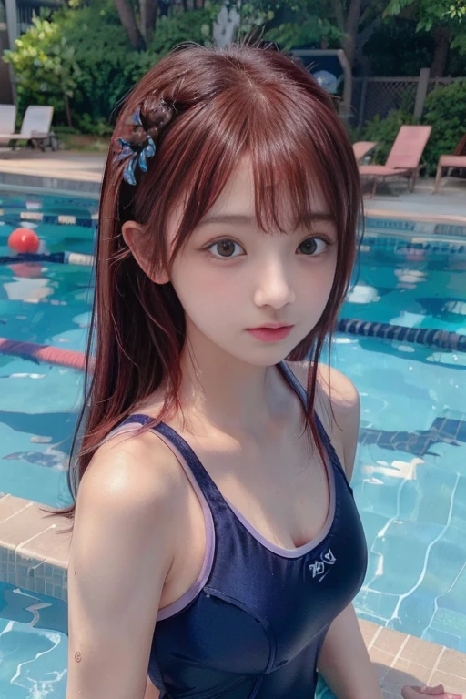 (( )、一人の   girl、(Beauty、繊細な   girl:1.3)、(:1.3)、break、(   Navy School Swimsuit  :1.3)、break、   very detailed with crimson hair明瞭さ、(   symmetrical eyes:1.3)、break、(   school pool   、 outdoor:1.3)、break、   small breasts、   brown eyes  、   Twin Tails 、  Brown Hair、   girl、break、(   eye and face details :1.0)、break、(  Penis masterpiece  、  top quality、   very detailed with crimson hair、   detailed face   、8k)