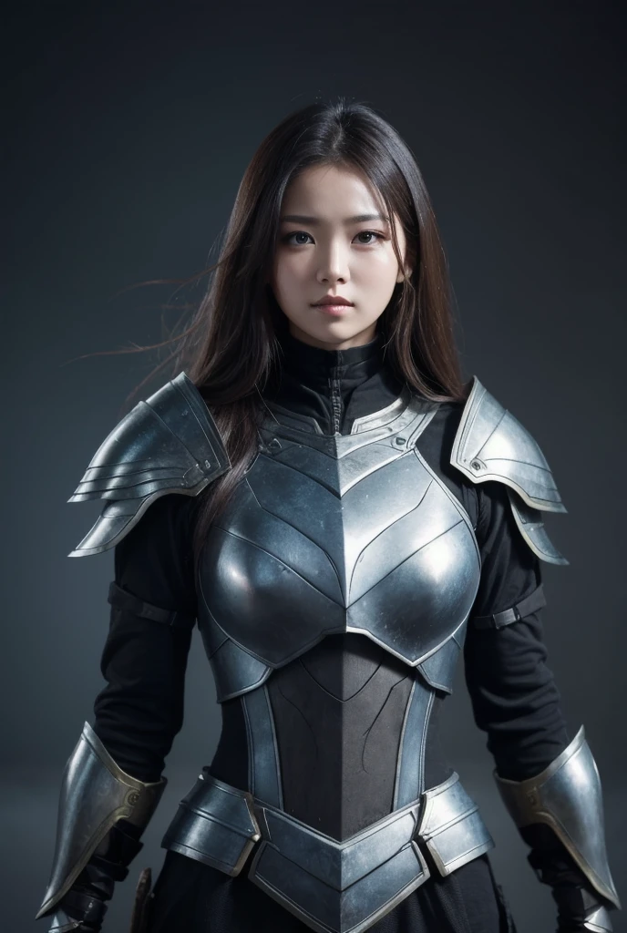 photo of S419_MattyMilaPerez,a stunning woman,on a (battlefield:1.1),wearing an (armor-suit:1.1),(braids),(4k, RAW photo, best quality, 50mm, depth of field, ultra high res:1.1),(intricate, photorealistic, cinematic-shot, masterpiece, ultra-detailed:1.1),