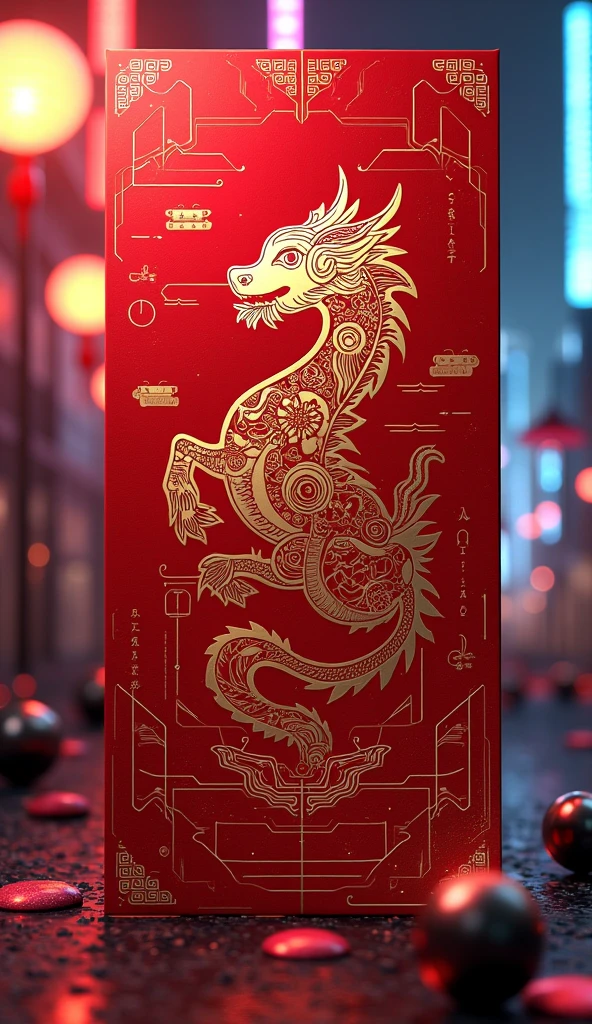 Technological 2025 chinese new year angpao design - SeaArt AI