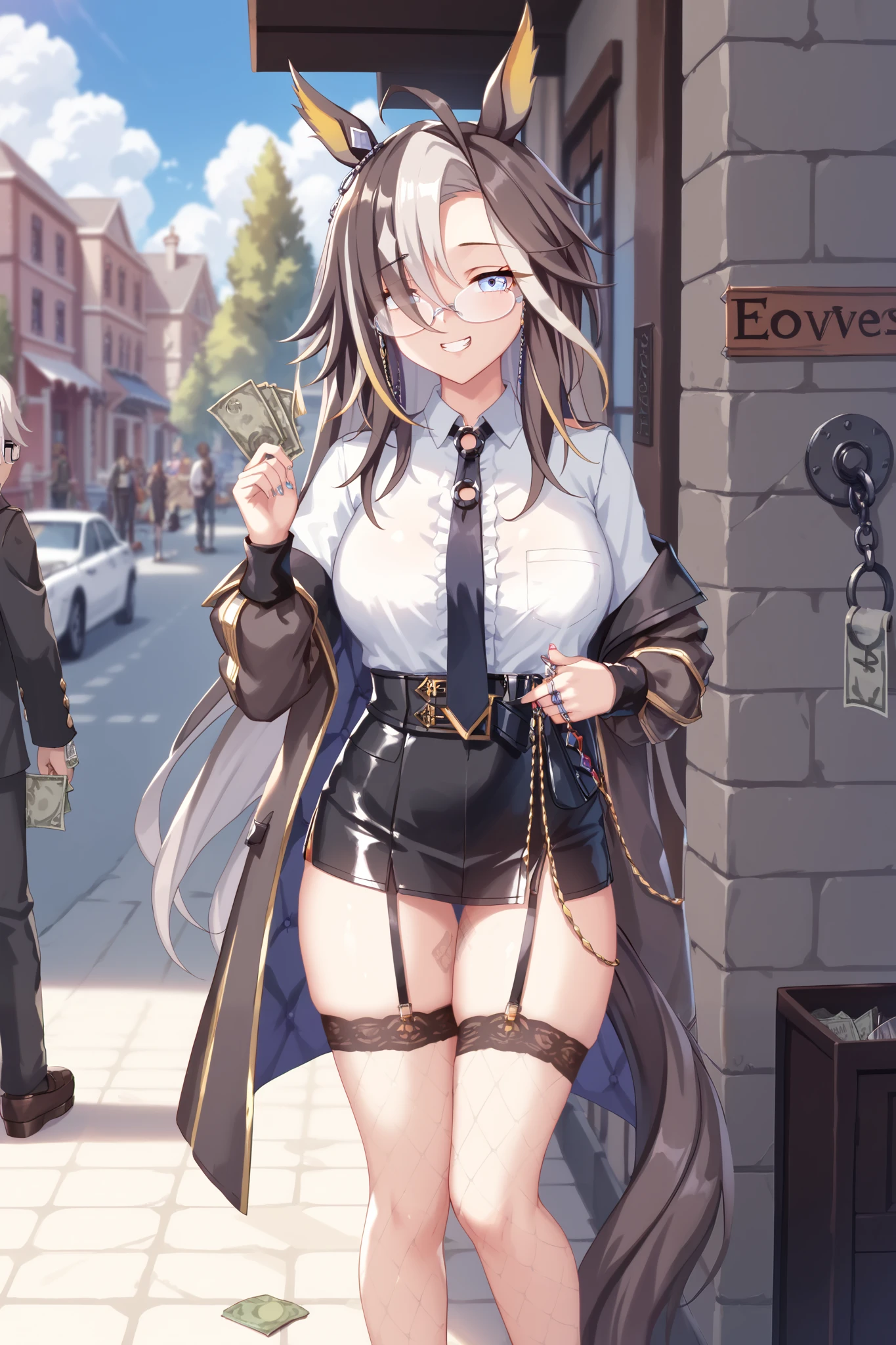 NSFW,masterpiece, top quality, high definition , very detailed,Dream Journey,Dream Journey\(Horse Girl\),Glasses,(Prostitute:1.3), Love Hotel , bedroom