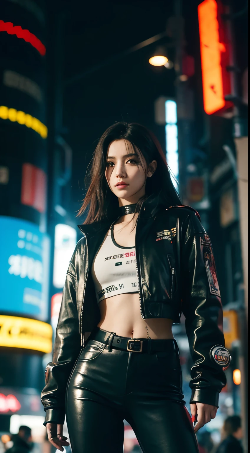 A girl in the cyberpunk city, Cyberpunk Photos, Cyberpunk 2000. role model, in a future cyberpunk city, at an cyberpunk city, cyberpunk girl, cyberpunk style, cyberpunk girl, Tokyo&#39;s Future Cyberpunk Night, in the cyberpunk city, short silver color hair, wear glasses, korean.