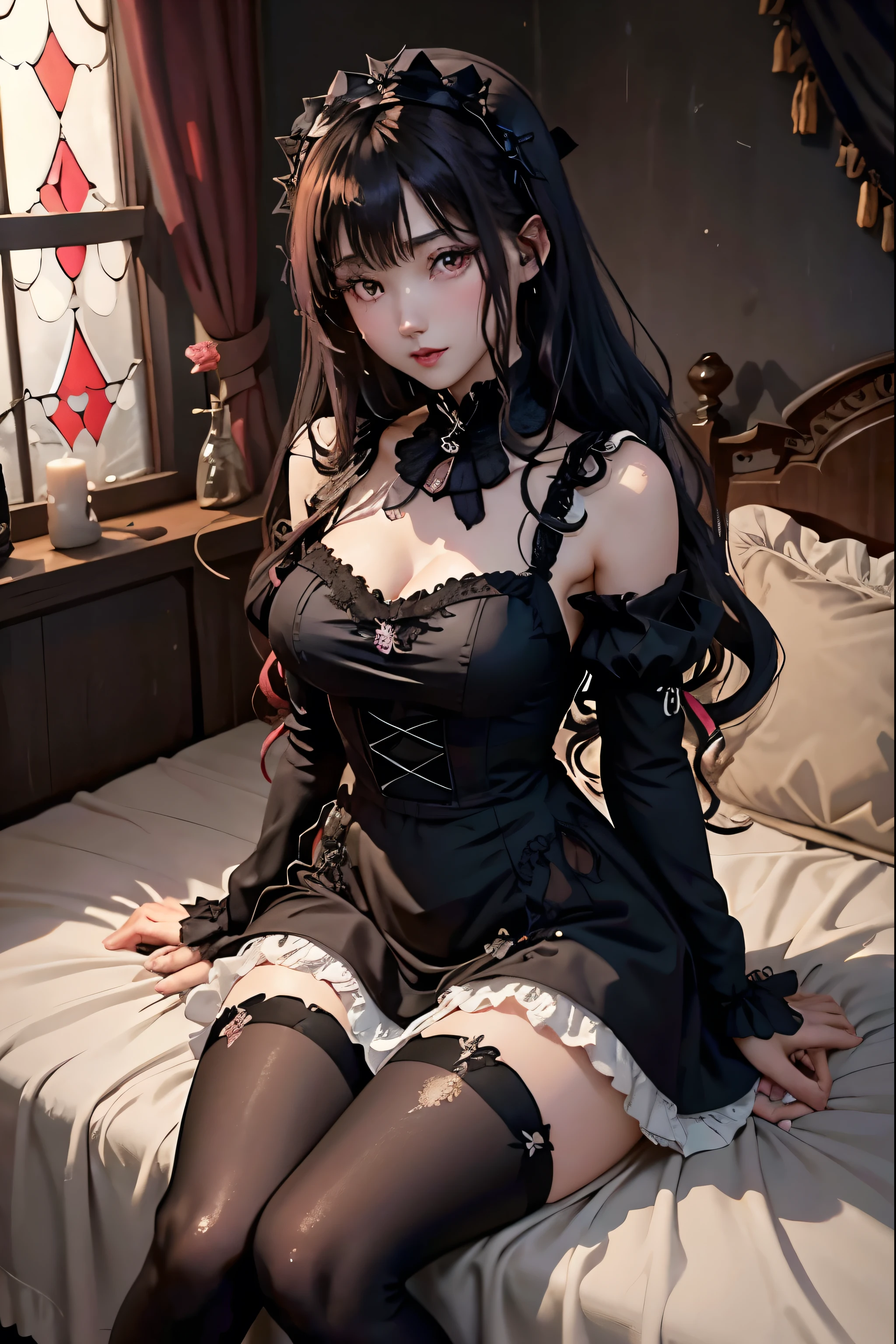 hard dark gothic makeup、Dark black eyeshadow、 sad、Good skin radiance、 dark gothic 、 dark smile 、palace、The beauty of fragrance、24 years old、 Knee High Socks、 pantyhose、Masturbation facial expressions、Extremely fair skin、 rich expression of pleasure 、 uncomfortable expression 、 dark gothic 、 top quality、Drunk face、Purple maid outfit、Mysterious、Noble、 affectionate smile 、Right eye is blue、Left eye is red、 super careful pose 、Platform heel shoes、 heavy makeup 、Gothic Clothing、Long Hair Straight Hair、Cute Gothic Dresses、 beautiful face、Elegant features、 attractive face 、 Stained Glass Background、Chest glistening with sweat、The room is dark、goth long dress、Bell Sleeves、Wizard Sleeve、Decadent look、 sexually excited expression、 handmade on the bed 、 I have a synthesizer instrument nearby 、 sitting on the bed 、Sad look、Rose Maiden、The embroidery is pink、 The dress has pink embroidery、 thigh high socks、 Knee High Socks、 gentle expression、dark black eye shadow、 Stained glass and rose background、 branching is a little lonely 、Female Duo、Female couple、 dark church background 、 stained glass、black metal world、Dark Castle 、 slender body 、gothic long dress、 Victorian Dress 、 small breasts、 room full of roses 、 I'm worried because of roses 、 My body is wet and shiny 、 My feet have a lot of glitter、I am sweating、 My feet are sticky from sweating 、My feet are sweaty 、My whole body is sweaty and shiny、I've sweated a lot 、My feet are sweaty 、 My wet feet are shiny from sweat 、 A pig that got wet with oil and became shiny 、 white body 、 wet shiny pig water 、 beautiful legs、Outstretched legs、Put your hands on the bed、Super beautiful straight hair、Straight hair to the ends、Straight perm hair、 making the butt of the bed 、sitting with her legs spread wide、 has small breasts、Panting expression、 masturbation expression 、 transcendental white skin 、 play a synthesizer 、The synthesizer shines、 My pot is shining with sweat 、 touching the synthesizer 、Playing a keyboard instrument、Synthesizer performance、Hide your chest、Playing keyboard instruments、Piano performance、 thigh high socks、 Knee High Socks、