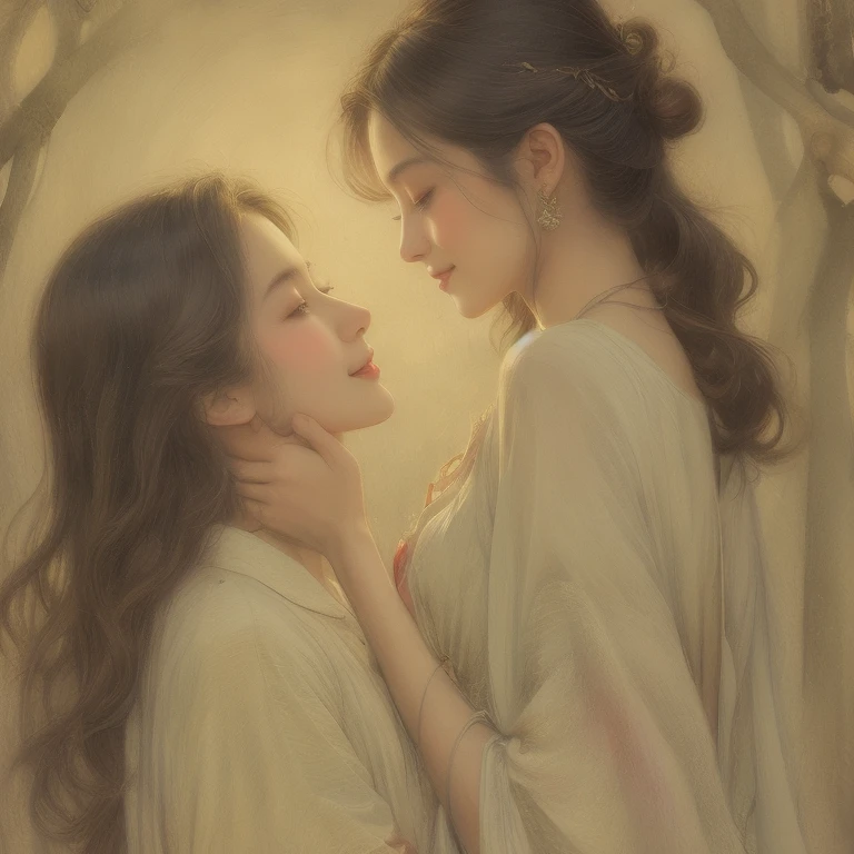 Looking at each other with a smile 、 Jesus Christ and women
hymns、祝福
Soft writing、 Dramatic Shadows 、 muted color 、
grab a woman ( beautifully detailed 、 Beautiful delicate 、 high resolution face 、Skin moisture 、 sweated、). sketch、 beautiful face, beautiful face立ち, perfect picture, , Full body portrait, high res illustration , carefully drawn .watercolor、Silk dress、 Holiday expressions
Winter