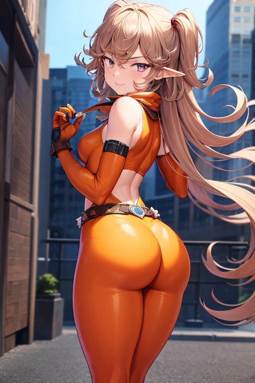(best quality),fire_emblem,Genny,GennyFireEmblem,pink_hair,orange_eyes,fire emblem genny,curly_hair,medium_length_hair,fire_emblem_heroes,1girl,short_hair, _body, full body, naked, young, sexy, horse stables, horse stable,brown leather boots, brown leather thighhighs, brown leather gloves, horse ears, body harness, long leather gloves, pink curly horse tail, no_clothes