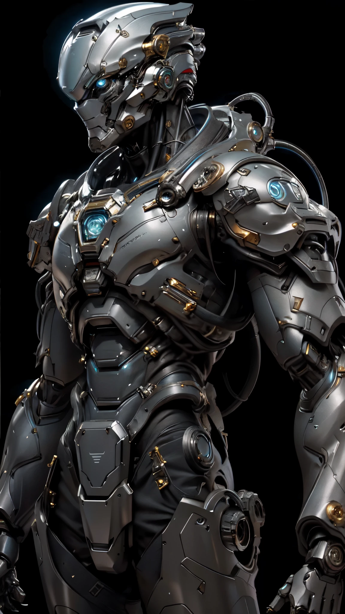 (masterpiece:1.5, best quality:1.5, extremely delicate:1.5), (male:1.5), humanoid Mecha, fully enclosed shoulder guards, matching arm and leg guards, full body, full armor, the design balances heavy with agility, (the color scheme is primarily Blue with Black and White accents, the concept Inspired by Military Robot, MRS), organic biotech armor, standing, floating high above the futuristic sci-fi city, exquisite and mature art style, (aura effect, glowing eyes, the armor glows), metallic, dramatic, high definition, highres, ultra-detailed, ultra-fine painting, professional, perfect body proportions, anatomically correct, symmetrical face, extremely detailed eyes and face, high quality eyes, creativity, RAW photo, UHD, 32k, Natural light, cinematic lighting, masterpiece-anatomy-perfect
white color mecha，Only mechanical