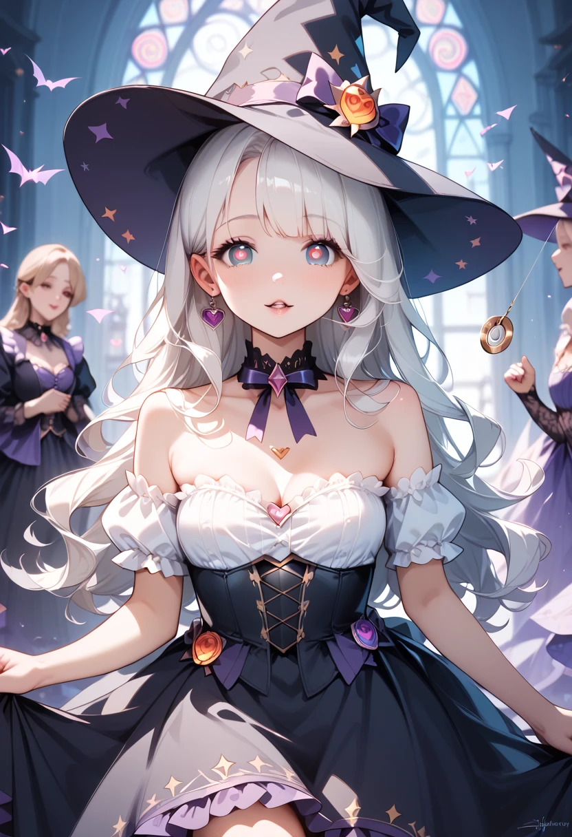 (masterpiece, Top quality), detail, ((Character Concept Art)), (1 名woman, woman, Black long skirt, Witch Hat,young,12 years old,Casting Magic,huge flame,Huge fireball, Shoulderless neckline,Witch clothing fabric, Many parts), (Pale skin), (detailed Eyes), detailed Face, ((Charming smile emoji)), Athlete's body, Black hair, Long hair, ((Charming smile emoji)), details, Animated baby, wallpaper, game illustration, Animagine XL Baby, Long hair long style, ((Cast fire magic, Fire Mage)), detail, Anime babe, wallpaper, game illustration, Animagine XL Baby, Dōjin works, cartoon, (Simple background, White background: 1. 3)