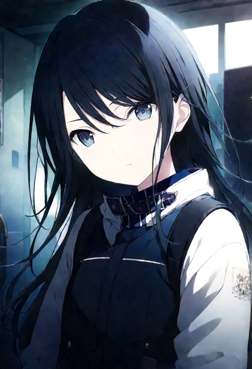 black hair, glay eye,Anime art, Hoshino Ichika, 