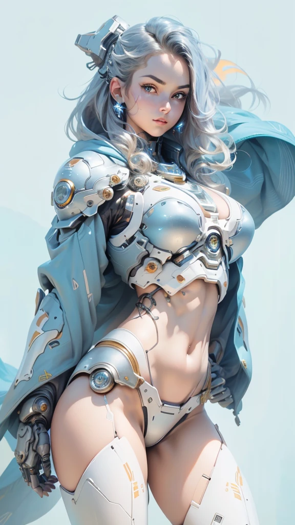 ((((In combat:1.4))))、(Browsing Caution:1.2)、((Too much exposed skin))、Very beautiful woman、Slender women、(Detailed face)、Realistic Skin、((Delicate photo)),(Girl masterpiece RAW photo details:1.25), (Highest quality:1.6), (Ultra-high resolution:1.5), (Realistic:1.75), 8K resolution, Canon EOS R5, 50mm, Absurd, Super detailed,Cinema Lighting、One Girl, 白hair,((princess_cut))、smile、 Window Shades,((Super tight light blue jacket coat)), Chest Rig, cyber punk, ((Techwear)),I can see your abs、Good top、((Big Breasts))、((The abdomen is visible))、(((Very subtle and futuristic design)))、((sexy wedgie))、((logo))、((Characters on clothing))、((With the weapons of the future))、((Posing))、(((blunt bangs)))