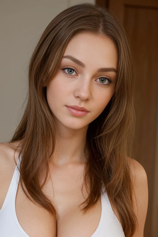 Better image quality ;face of a young woman 24 years old long hair blonde blue eyes.