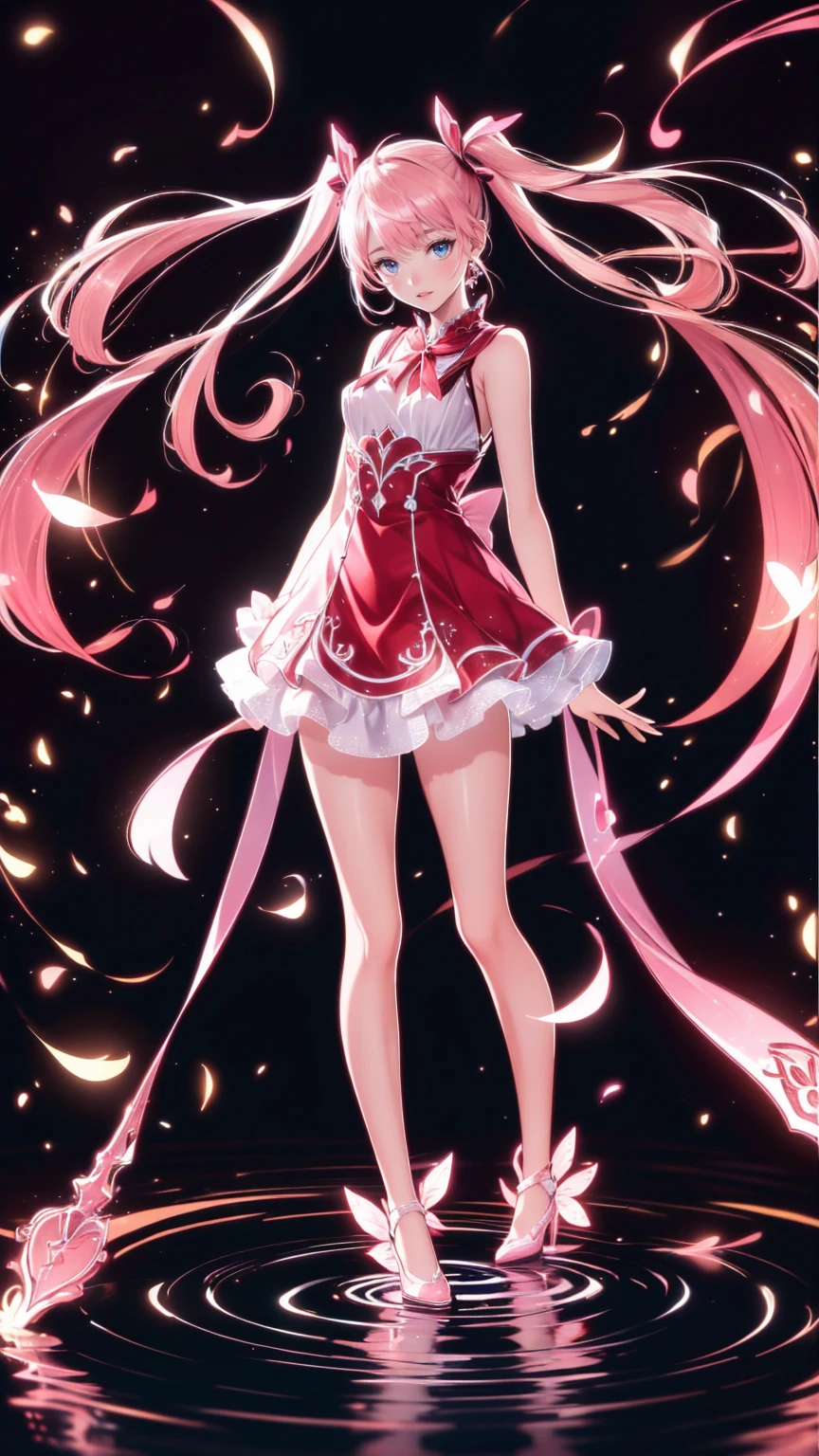 Cure happiness, Low twin tails, Feather hair ornament, skirt, tiara, Wrist cuff, Pink shorts, shorts under skirt, boots, corruption, Hollow Eyes, Half-closed eyes, Wicked Smile, No students, Crazy Smile, Open your mouth, One girl, Mature Woman, Married women, Dark Magical Girl