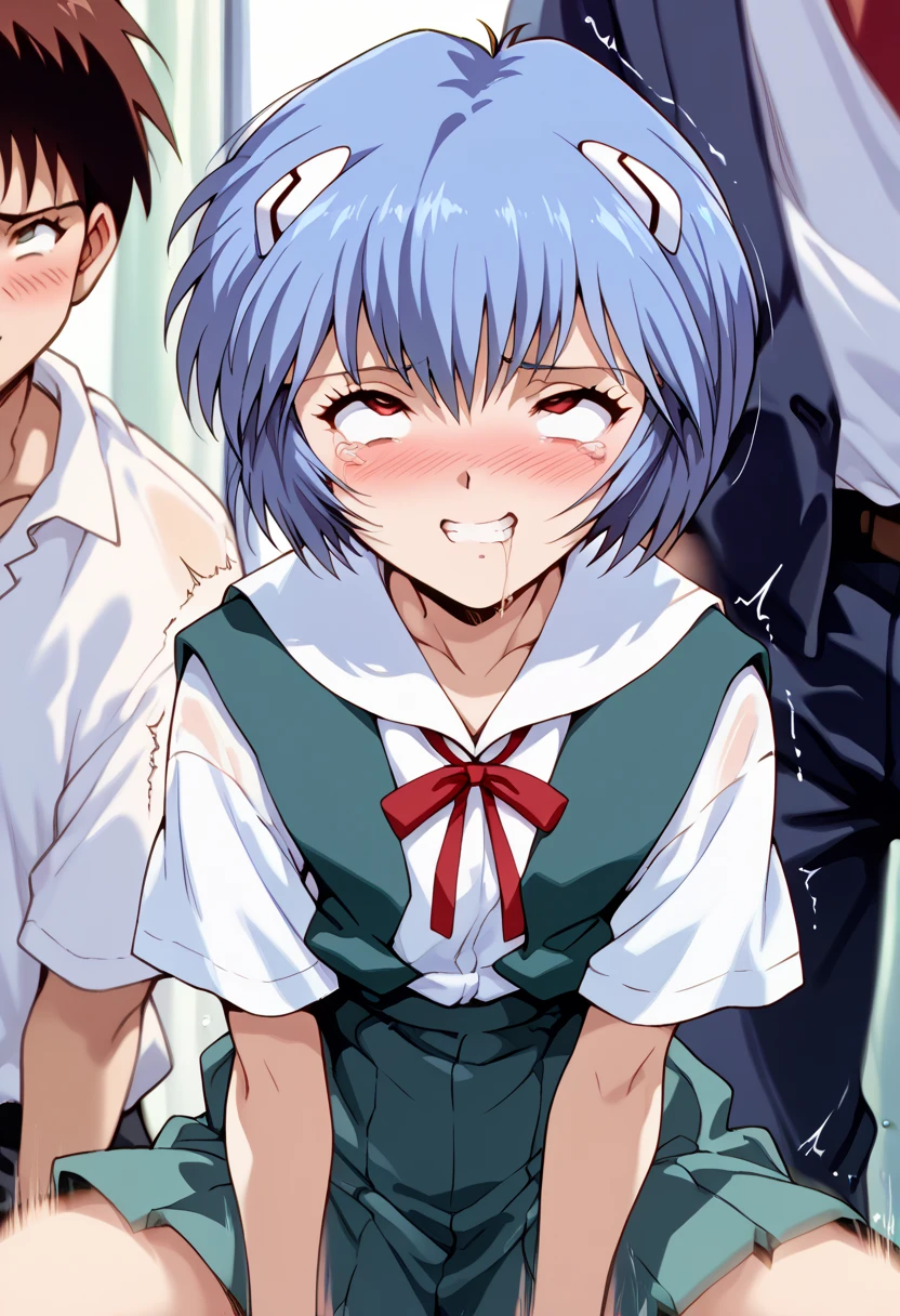 masterpiece, high definition , top quality,8k
(Rei Ayanami,young)
(school uniform)((rolling eyes,I feel a sense of pleasure))
(( strong shaking, motion blur ,椅子に座る))