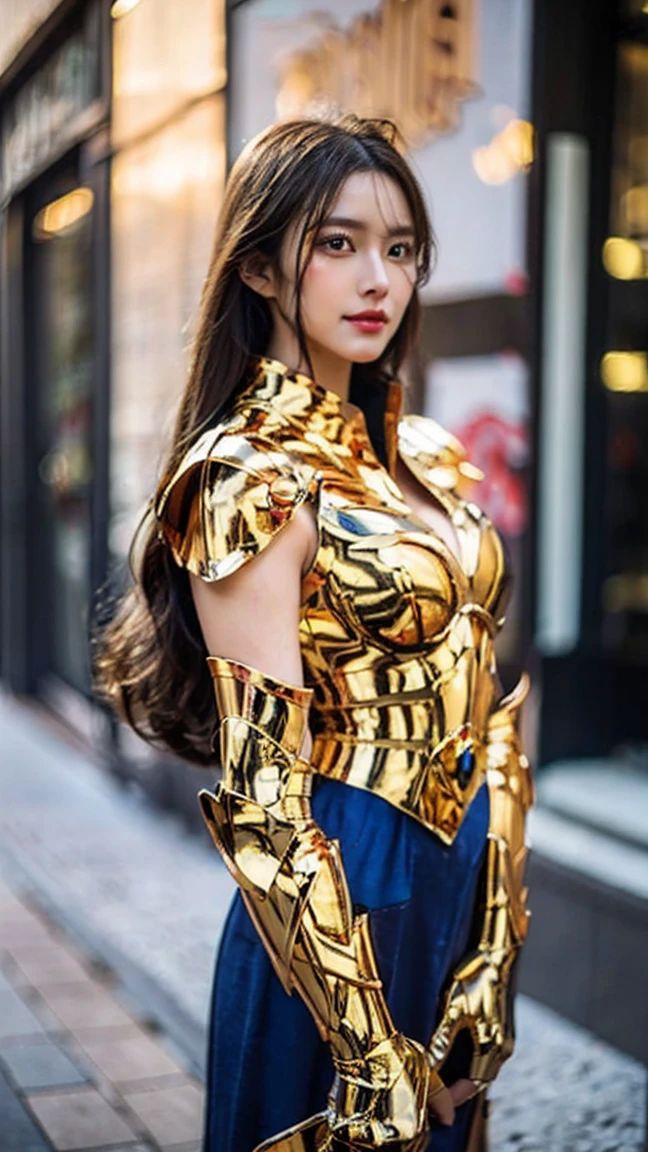 Woman with brilhant golden armor