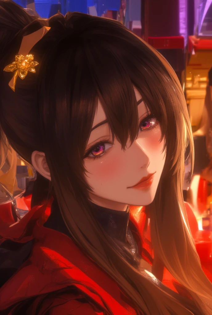   A beautiful woman with beautiful eyes :1.2,  detailed eyes ,(purple eyes),Akeno Himejima,  long hair, black hair, ribbon, very  long hair,beautiful full lips ,(lips painted in gold color ) highly  detailed eyes  and faces,  Long eyelashes,Ahoge,hair ribbon, ponytail,( black hair),(long hair and antenna hair),cute expression, smile,  session:1.4,  with a cup of hot latte ,home background  , , chimney, warm light,  lighting and detailed shadows ,  anime style , 8K, Hi-Nothing,  Masterpiece:1.4,  bright colors,brasier navideño pechos super enormes a la luz de la chimney..


