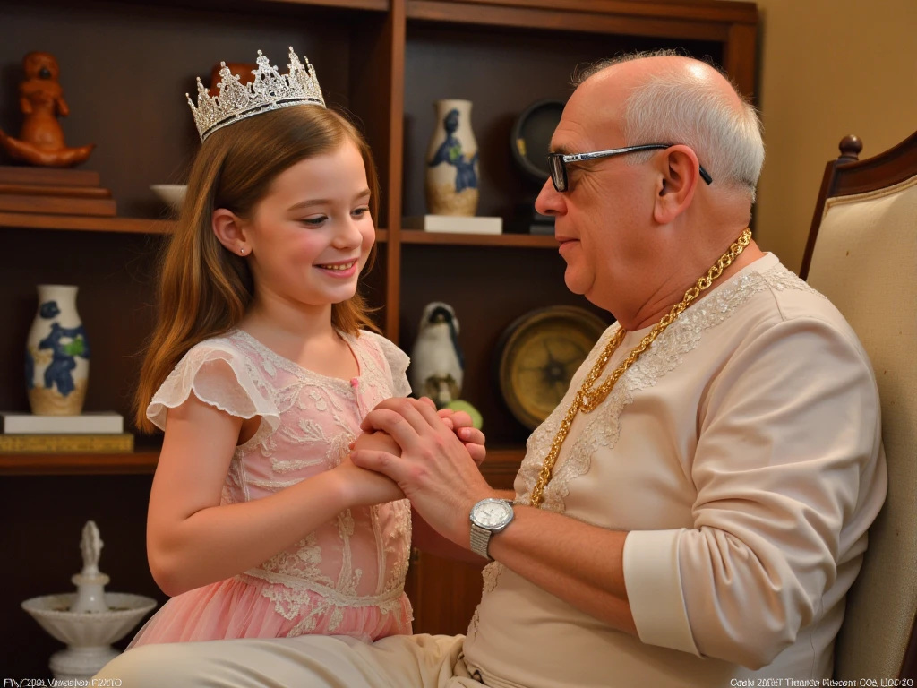 Seven-year-old princess organizes a ceremony to meet her 80-year-old future husband who wants to lick her pussy