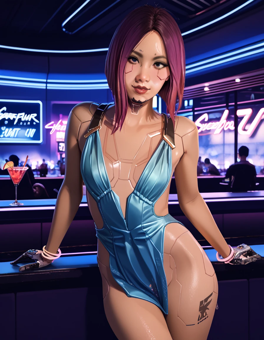 NSFW renders of songbird. fancy gold short dress, shapely legs,, , ,  ,cyberware ., anime, female , ,POV ,,Songbird,,, thighs,, , , (pixel sketcher:1.4),, masterpiece,   ,pale skin, detailed Bonifasko lighting, [crepuscular ray], best details, purple shorter hair,, real life,, , depth of field, detailed background], cyberpunk high society cocktail party, casino, city at night , fog,female focus, wet, ,skinny, ,pubic hair, hdark lighting, , solo, dirty textures, glowsticks flashing, . , female focus,, ,,  1girl, , .,female, (Songbird cyberpunk 2077 ), (Songbird:1.2), seductive gaze, femme, , ,,small breasts, ,breast sag , clear details, (, realistic textures, , gloves, , 1girl, one girl, 1girl,jiggle, , delicious shading, life-like rendering, cybernetics, back cybernetics, 
