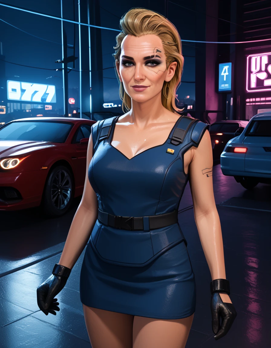 NSFW renders of Meredith Stout. black short dress and skirt with body armor.  , shapely legs,, , ,  , ., anime, female , , ,,Meredith Stout,,, thighs,, , , (pixel sketcher:1.4),, masterpiece,   ,pale skin, detailed Bonifasko lighting, [crepuscular ray], best details, blonde hair,, real life,, , depth of field, detailed background], inside a military vehicle in a neon city at night scary, fog,female focus, wet, ,,, pubic hair, , dark lighting, , solo, dirty textures, glowsticks flashing, . , female focus,,  1girl, , .,female, (Meredith Stout cyberpunk 2077 ), (Meredith Stout:1.2), seductive gaze, femme, , ,,medium breasts, ,breast sag , clear details, (, realistic textures,gloves, , 1girl, one girl, 1girl,high jiggle, , delicious shading, life-like rendering, 
