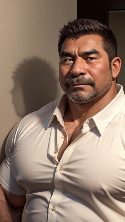 a old indian dad with a big ((erection:1.3)) is standing in a bathroom, muscular men, strong masculine features, attractive beefy man, daddy, hunk muscular build, seductive, ((anime hair cut:1.2)), muscular male, muscular man, ((tribal tattooed on pectoral:1.3)), ((Midjourney style:1.2)), very dark skinned, ((realistic photo:1.2)), NSFW, portrait of muscular, 63 years old, ((bara)), big wide broad strong physique, chiseled muscles, exaggerated muscle physique, portrait of a muscular bodybuilder, 16k, octane render